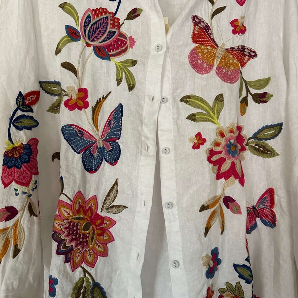 Johnny Was Gracey Linen Shirt - Picture 3 of 8